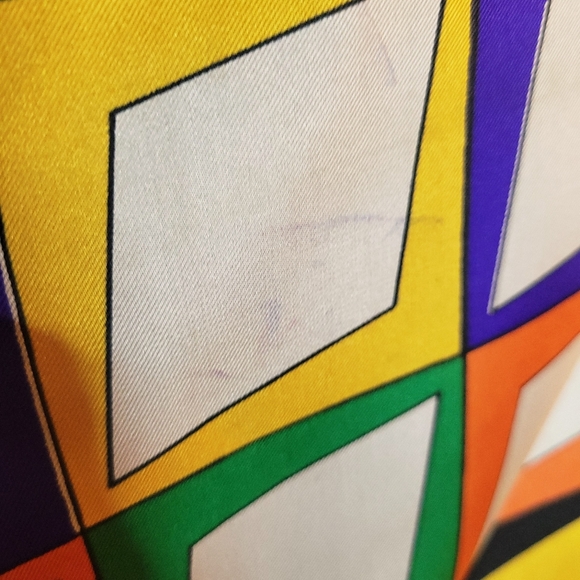 Retro Vintage Colorful Geometric Patterned Square Scarf - Picture 7 of 7